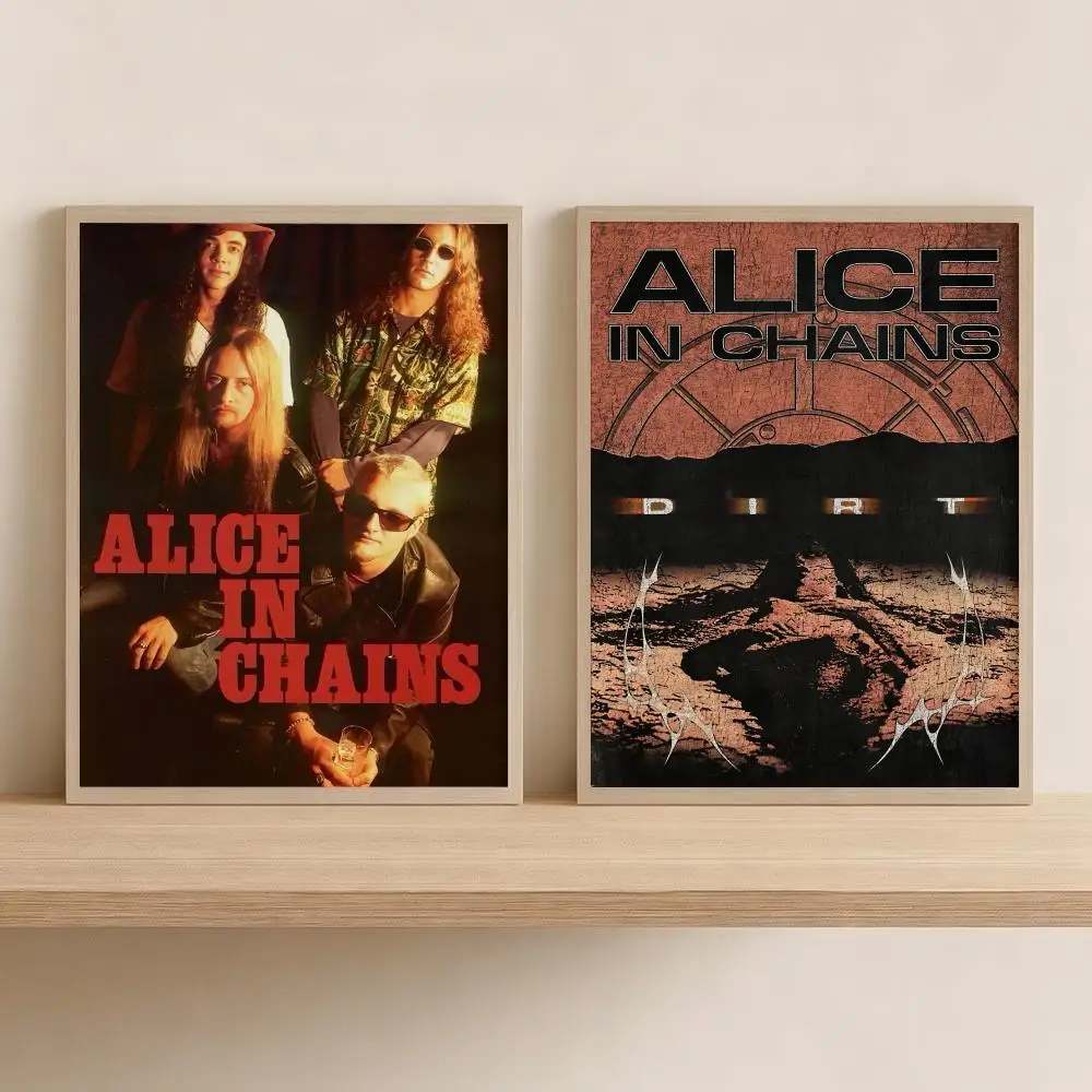 A-Alice in Chains Band Painting Calligraphy Canvas Wall Art for Bedroom & Living Room Decor | Home Gift Painting