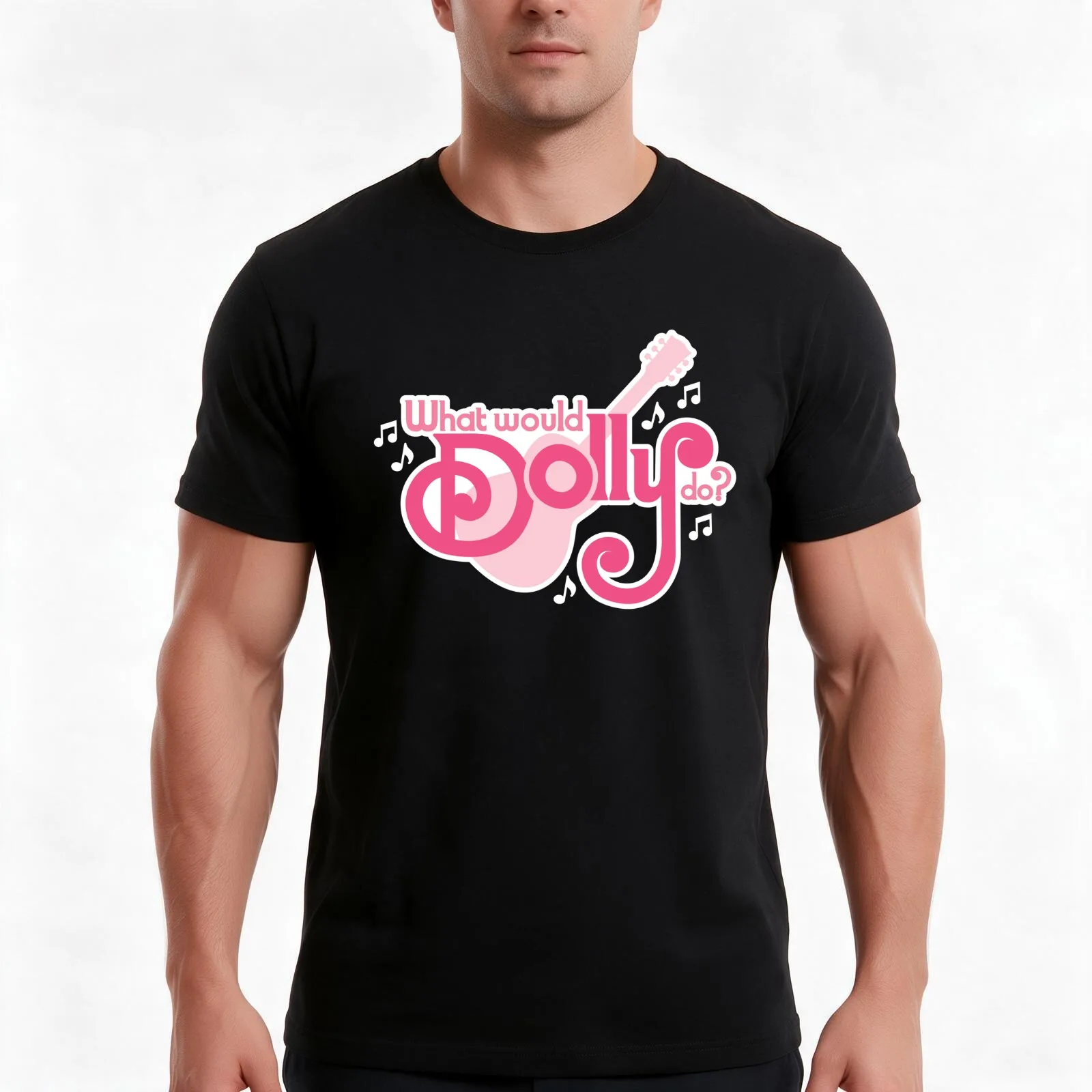 What would Dolly do? T-Shirt, Summer Casual Cotton Tee, Oversized Streetwear Tops, Vintage Graphic Print, Loose Fit Short Sleeve