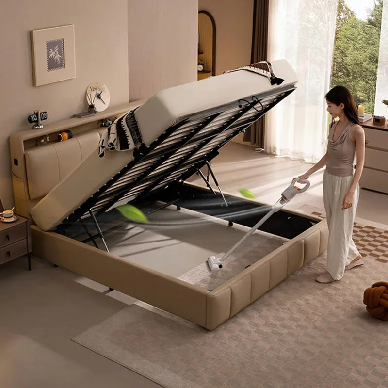 Wooden Design Bed Queen Double Floor Sleeping Safe Princess Luxury European Bed Beauty Modern Letto Matrimoniale Home Furniture