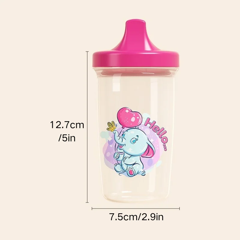 Infant Sippy Cup 300ml, Cute Cartoon Drop-Proof, Duckbill Transition Cup, Food-Grade Silicone, Baby Water Cup