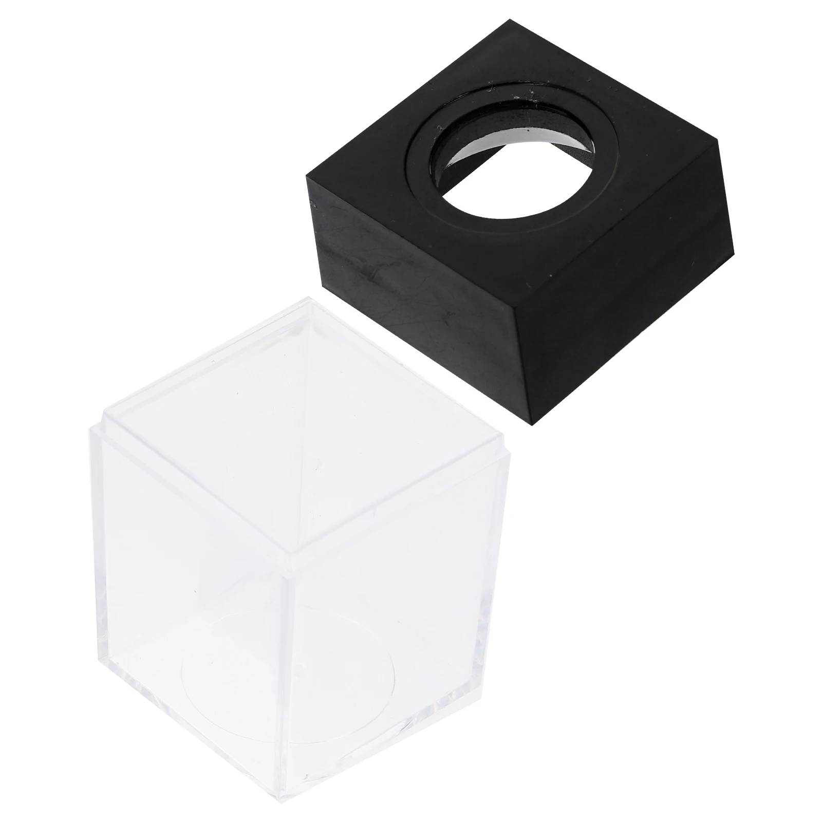 2pcs Square Macaron Color Storage Buckets Black Safe Material Desk Organization Paper Clip Holders Boxes