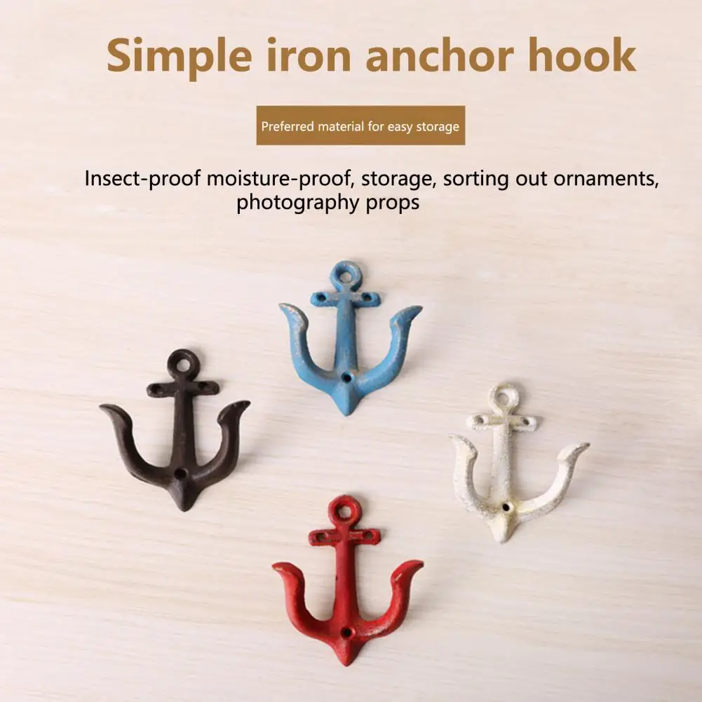 Retro Anchors Hook Wall-mounted Back Door Hook Antique-Cast Iron Holder Hanger Clothes Towel Hat Key Hanger Bedroom Storage Hook