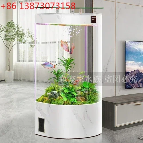 yj5 Semicircle Fish Tank Living Room Filter Intelligent Home Standing Ecological Change Water Aquarium