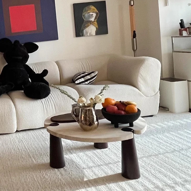 

Round Cute Coffee Table Cheap Unique Aesthetic Modern Wood Coffee Table Living Room Decoration Mesa Auxiliar Home Furniture