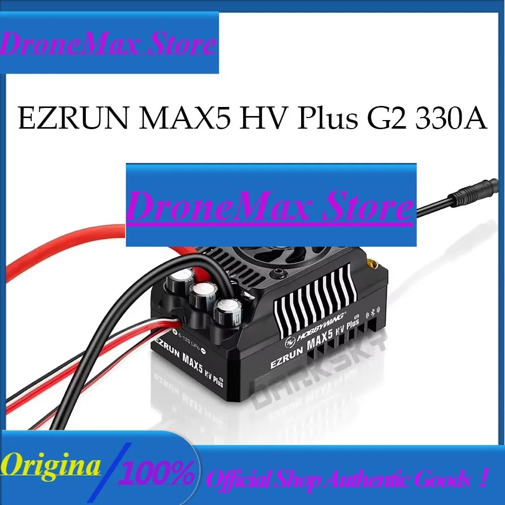 DroMaHobbywing EzRun 330A сенсорный бесколлекторный ESC MAX5 HV PLUS G2 для 6~12S LiPo аккумулятора, аксессуар для радиоуправляемой модели монстр-трака 1/5.