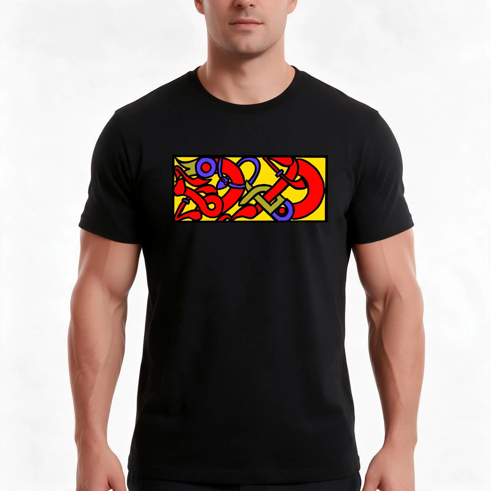Anglo Saxon Knotwork Serpent T-Shirt Summer Casual Cotton Tee Oversized Streetwear Tops Vintage Graphic Print 100% Cotton