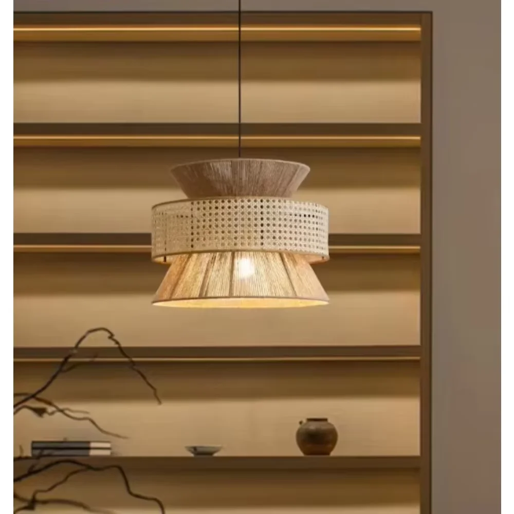 Handmade 40/50/60CM Rustic Style Chandeliers Design Pendant Lights Top Selling Rope Hanging Home Lighting Decor