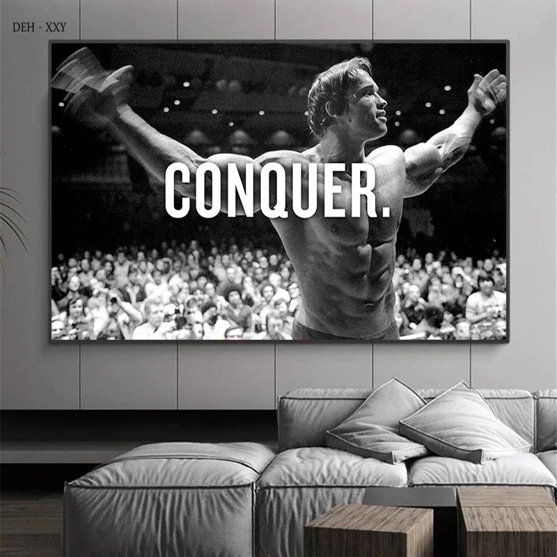 Modern Motivational Aesthetic Wall Art Arnold Schwarzenegger Fitness HD Canvas Posters Prints Home Bedroom Living Room Decor