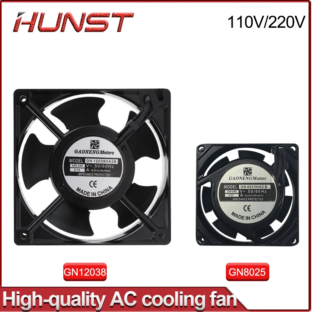 

Hunst High Quality Cooling Fan Metal Aluminum Frame GN12038HA 120*120*38MM GN8025HA 80*80*25MM 110/220V AC 0.14/0.07A