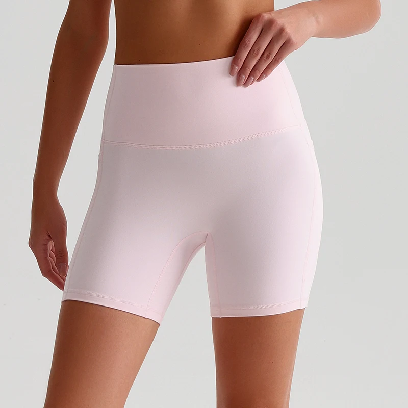 ABS LOLI-pantalones cortos de Yoga para mujer, Shorts de cintura alta sin costura frontal, Control de barriga, Fitness, entrenamiento atlético,