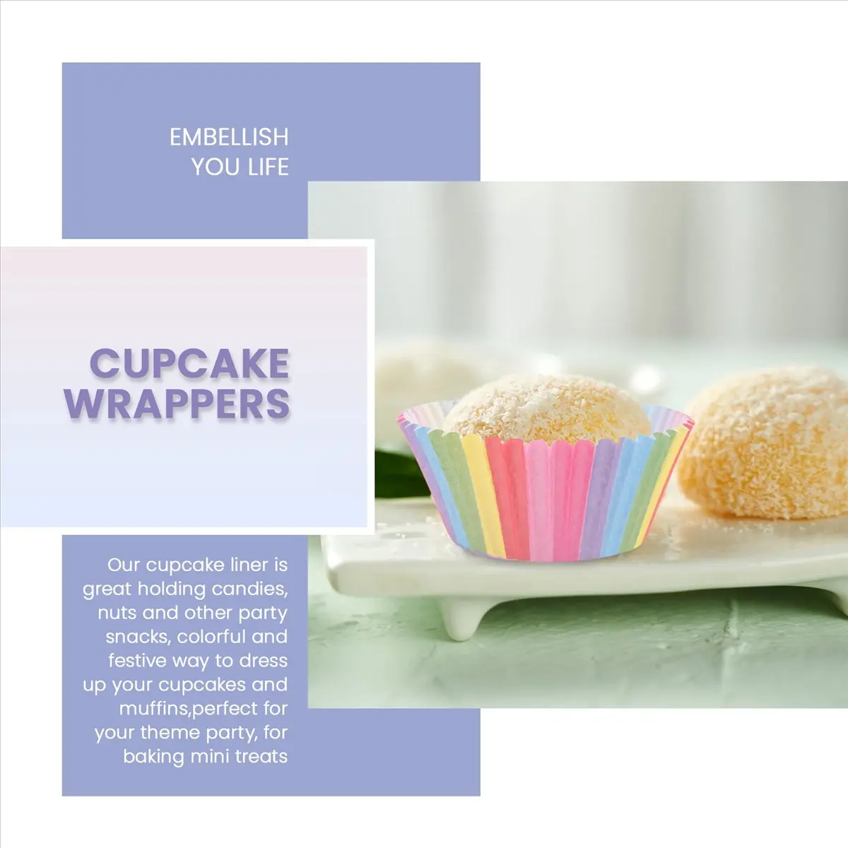 ABFW Cupcake Baking Paper Cups Muffin Cupcake Liners Colorful Rainbow Combo Disposable Baking Cups Set Standard Size,Pack of 400