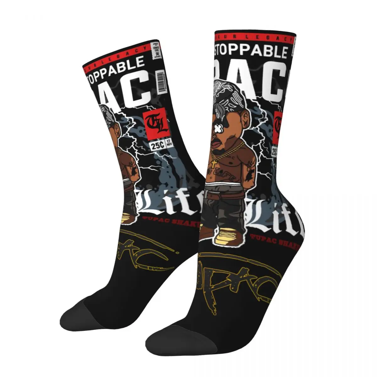 3D printing cosy Unisex Socks,Cycling Rapper Tupac Interesting Four Seasons Socks