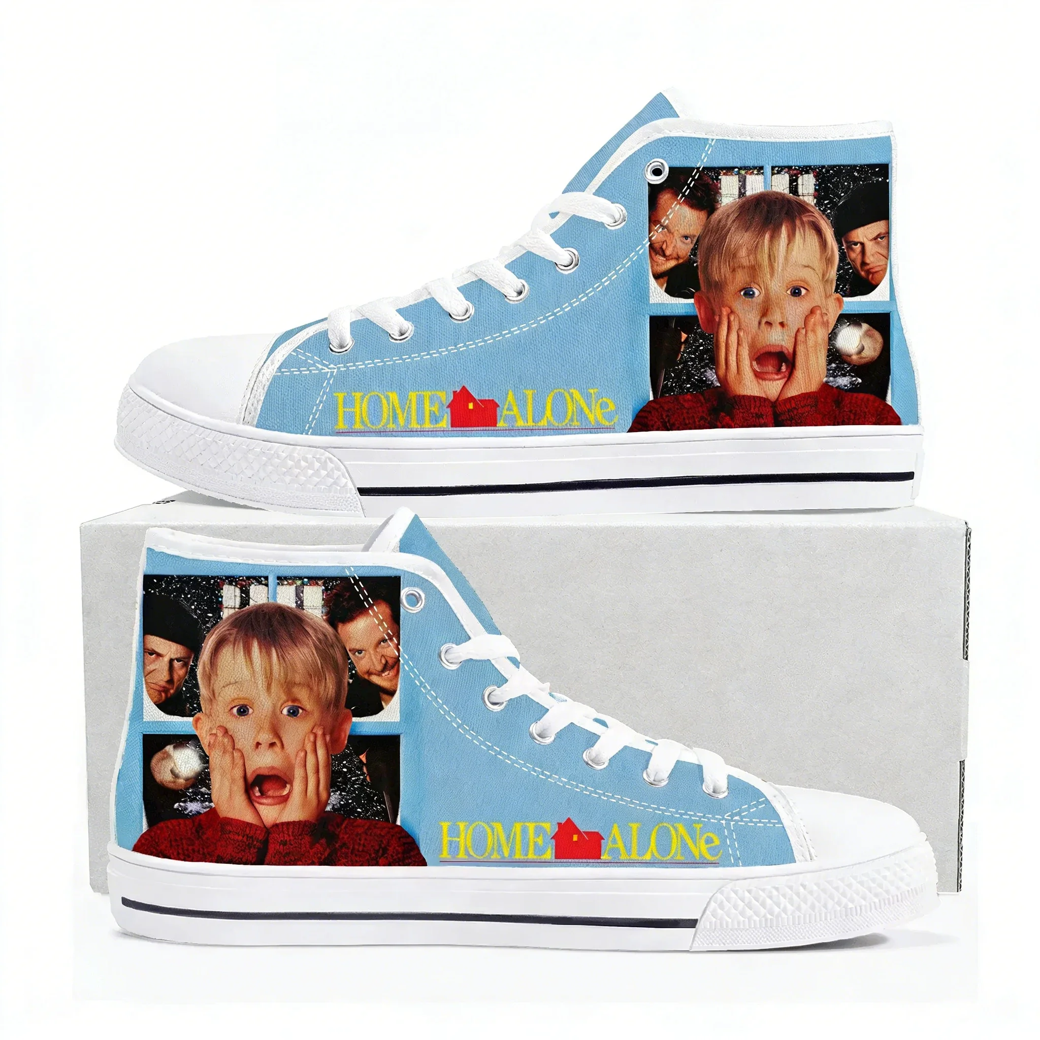 Home Alone Zapatillas altas para hombre, mujer, adolescente, Kevin, zapatillas de lona de alta calidad, par de zapatos casuales, zapatos personalizados