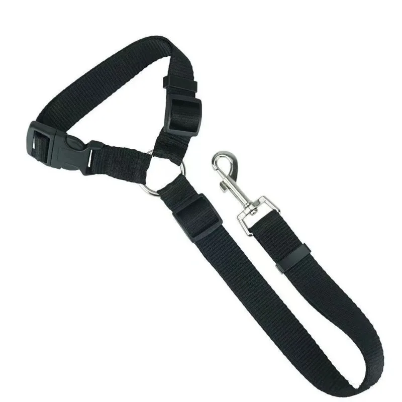 Dog car seat belt lead black