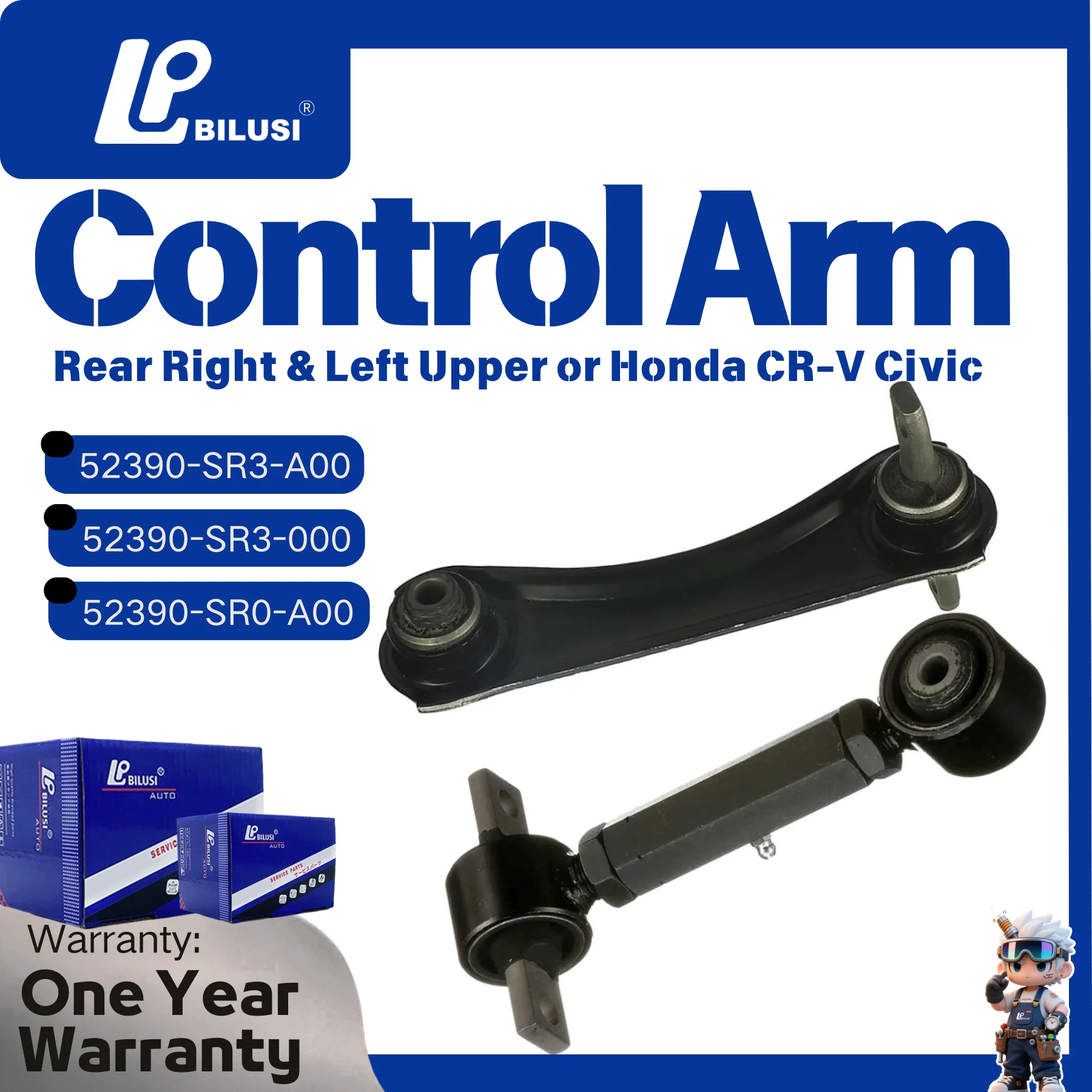 

BILUSI Rear Right & Left Upper Suspension Control Arm for Honda CR-V Civic 52390-SR3-A00, 52390-SR3-000, 52390-SR0-A00