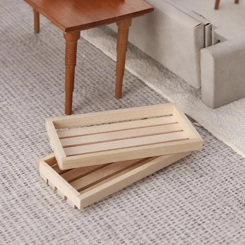 

1:12 Scale Miniature Furniture Wooden Storage Basket For Tiny Doll Toy Accessories And Miniature Display A2UB