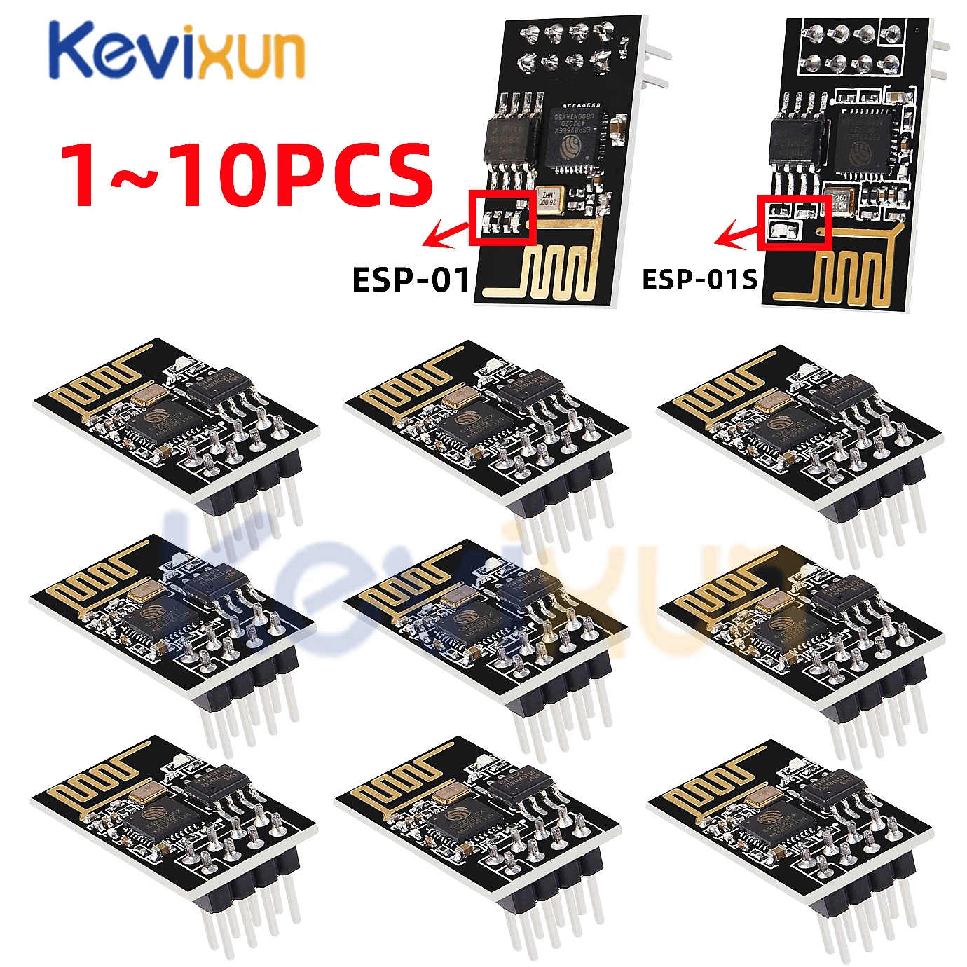 5/10pcs ESP01/ ESP-01S Programmer Adapter Serial  High Speed ESP8266 CH340G USB To ESP8266 Serial Wireless Wifi Developent Board