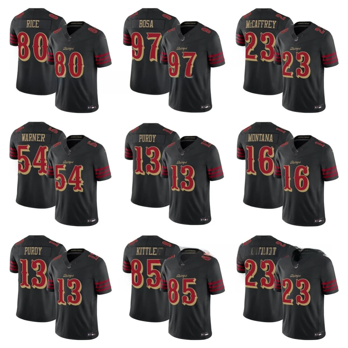 49ers زي كرة القدم الأمريكية 13 #   بوردي 97 #   BOSA 2025 جيرسي جديد مخيط من ألياف البوليستر للجري واللياقة البدنية والرياضات المتطرفة