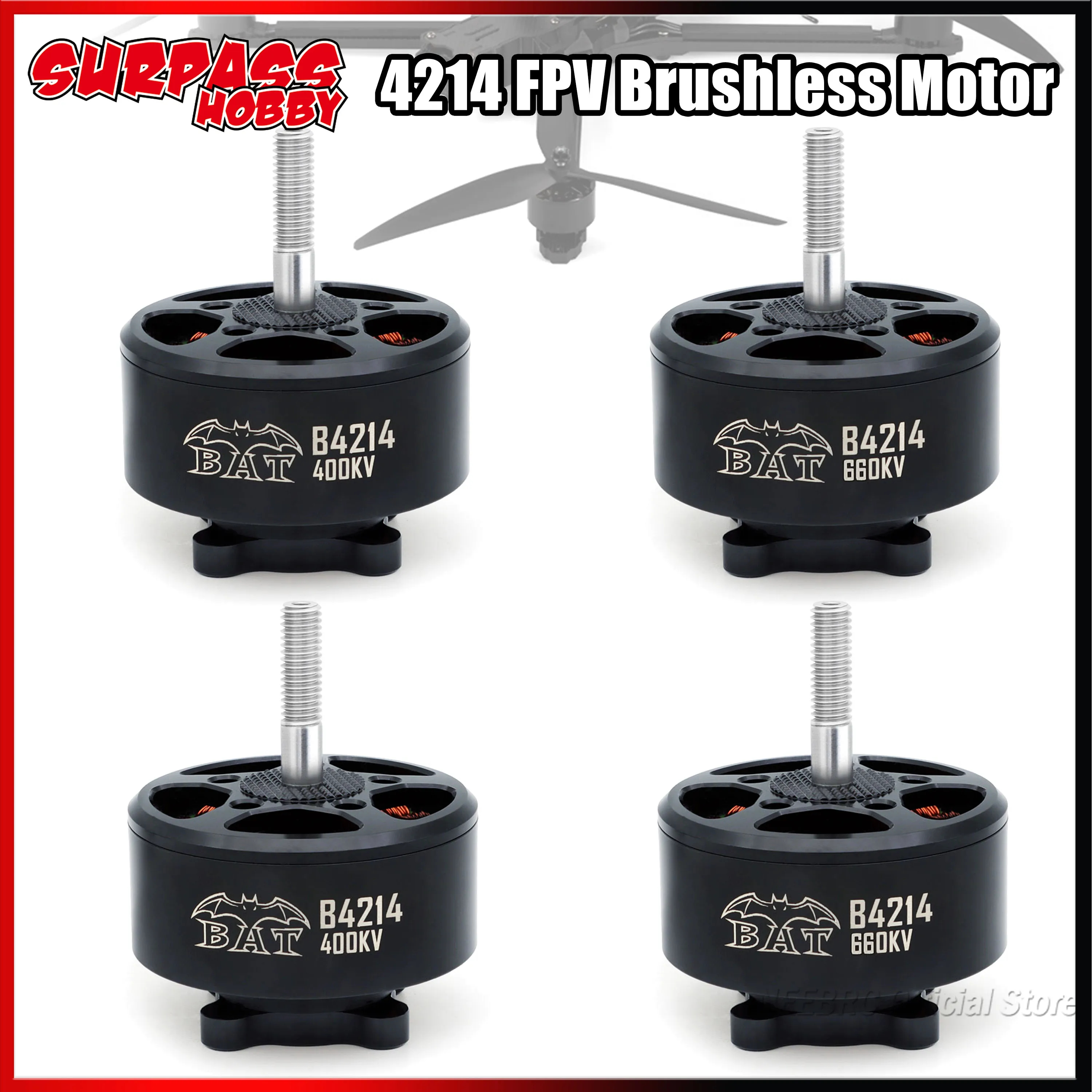 Surpass Hobby BAT 4214 400KV 660KV FPV Outrunner Brushless Motor for RC Racing Drone DIY Part Mark4 Multirotor 1310 1410 Prop
