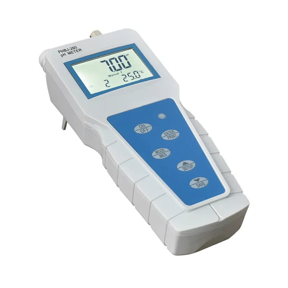 PHBJ-260 Laboratorio IP65 Impermeable Compensación de temperatura automática/manual Medidor de PH portátil digital con pantalla LCD
