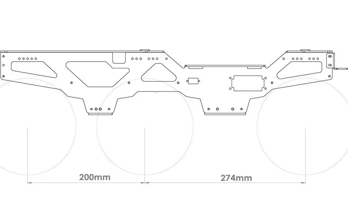 Aluminum 6X6 Chassis Kit for TAMIYA Clod Buster/bull Head