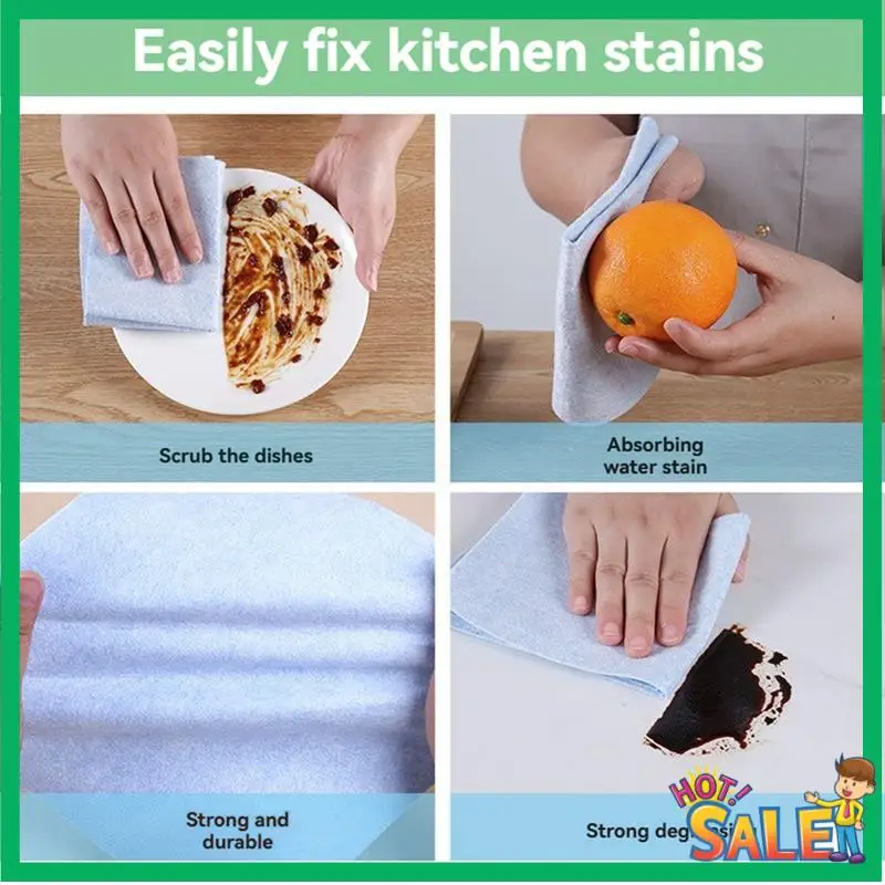

A53T Kitchen Cleaning Cloth Washable & Reusable 25 X 200 Cmlint-Free High Water Anddirt Absorption Forkitchen Bathroom