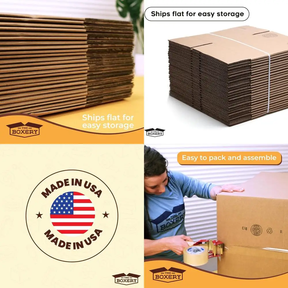 

25-Pack 20x18x12 Inches Brown Corrugated Cardboard Boxes for Shipping, Packing, Moving, and Storage - Durable, Eco-Friendly, Rec