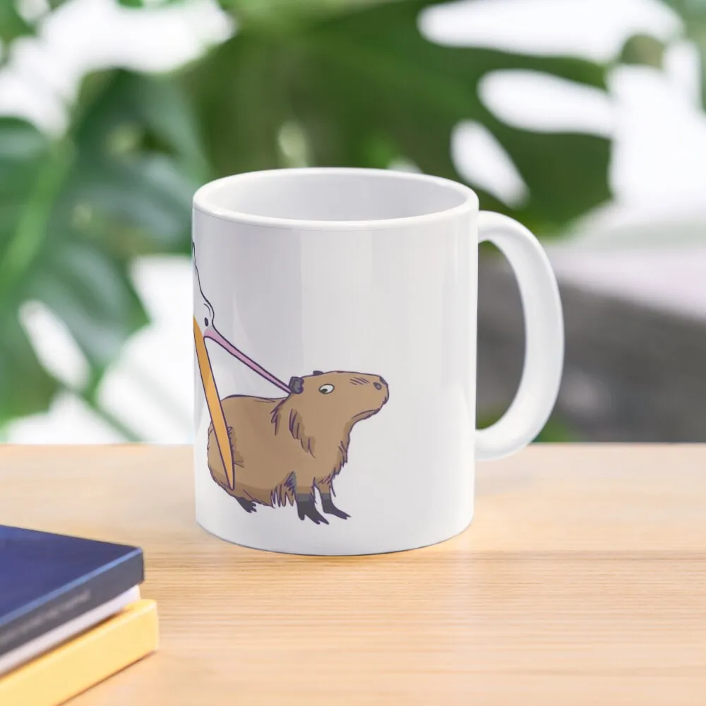 

Pelican Tries to Eat Capybara Funny Cute Meme Coffee Mug Cold And Hot Thermal Glasses Espresso Cup Coffee Cup Set