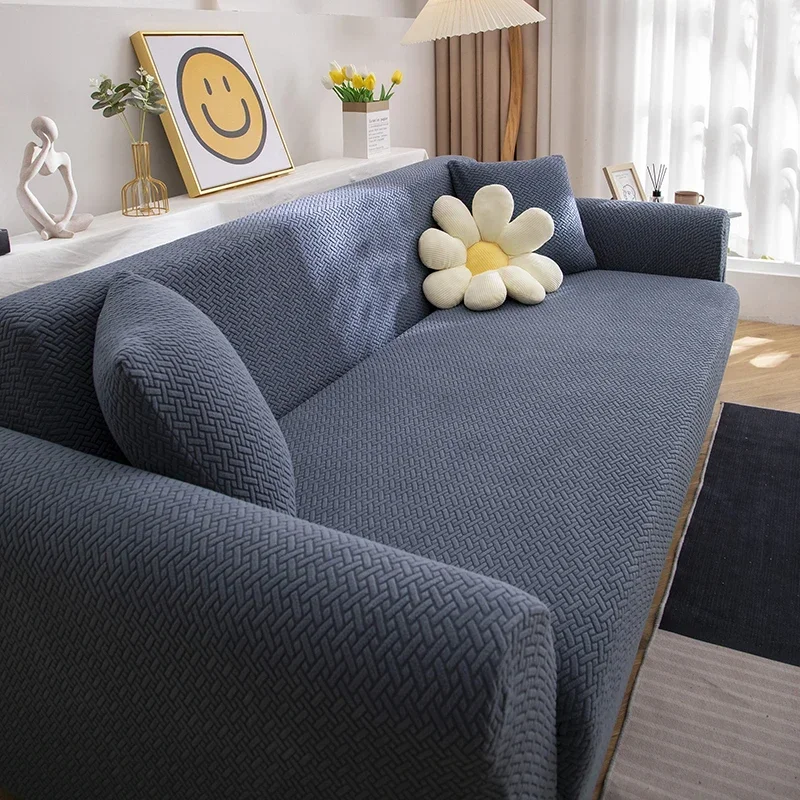 

Jacquard Adjustable Elastic Sofa Cover Armchair Protector Corner L Shape Stretch Thick Slipcovers Couch Covers 1/2/3/4/5 Seater
