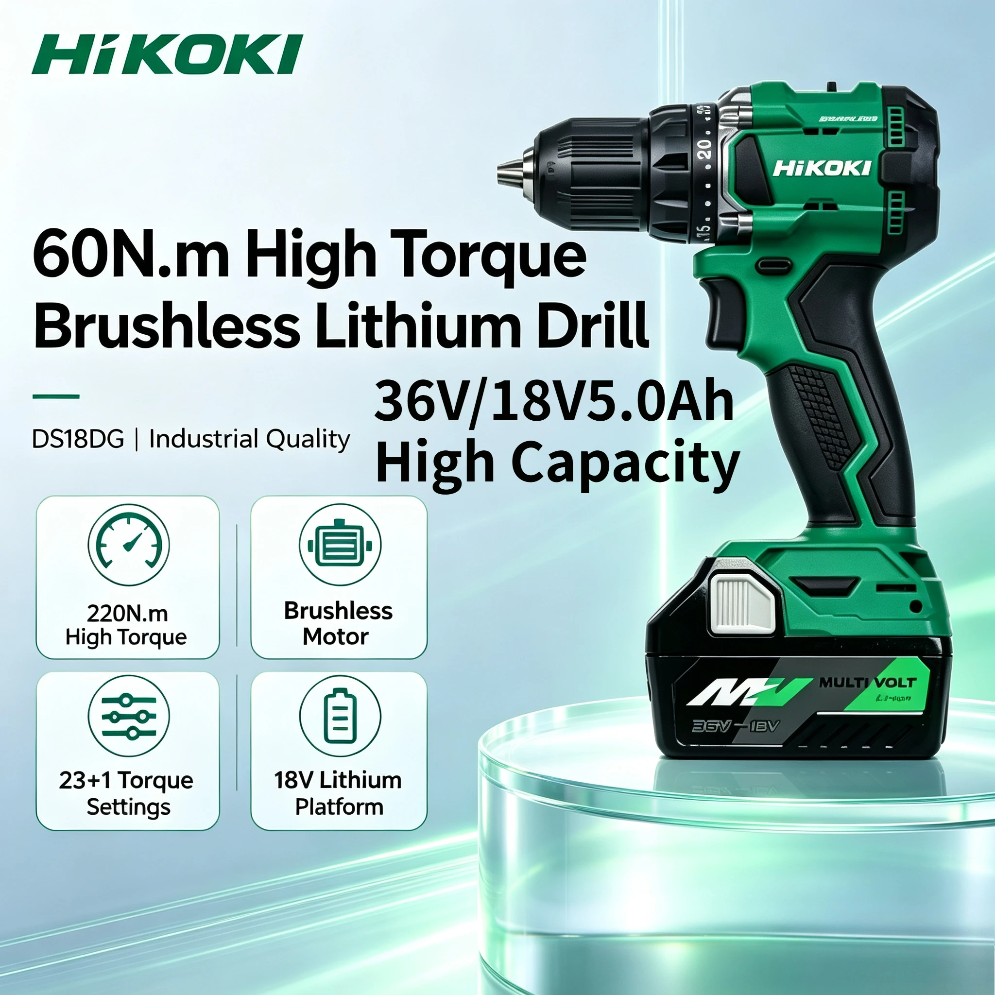HiKOKI 5.0Ah BSL36A18 Multi Volt Li-ion Battery, Supporting UC18YFSL Charger for Hitachi HiKOKI 18V/36V MV Cordless Power Tools
