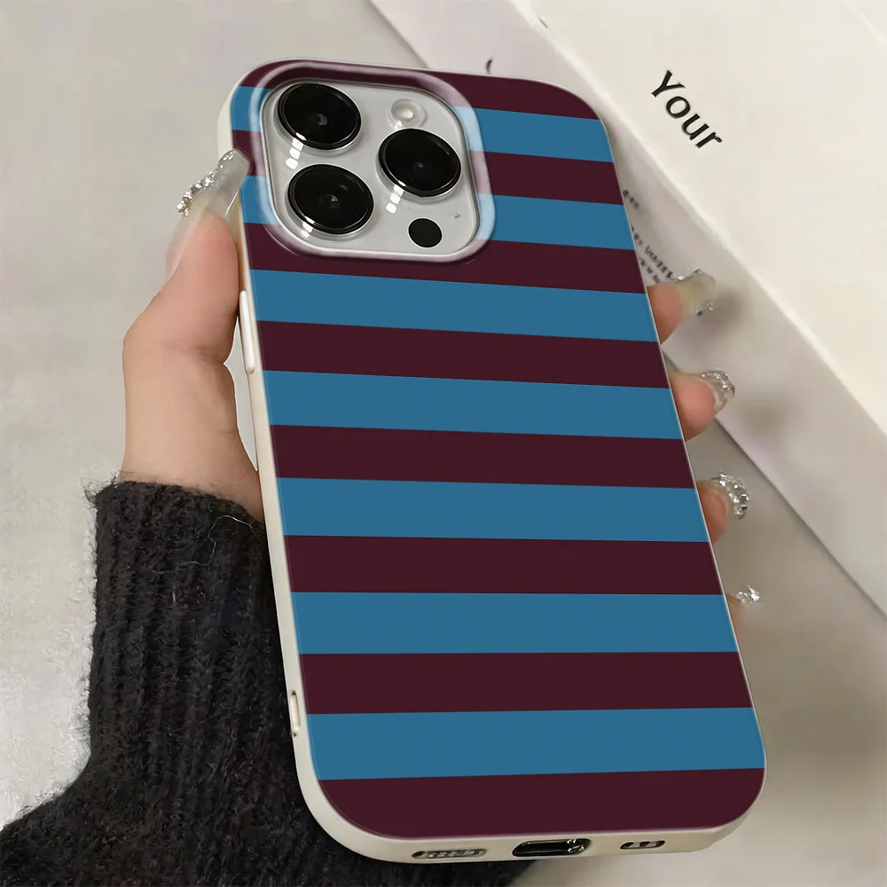 Funda a Rayas Azul y Roja para iPhone 17 Plus, 16, 13 Air, 12 Pro Max, 15, 14, 11, Carcasa Antigolpes, Funda Protectora, Bumper, Coque