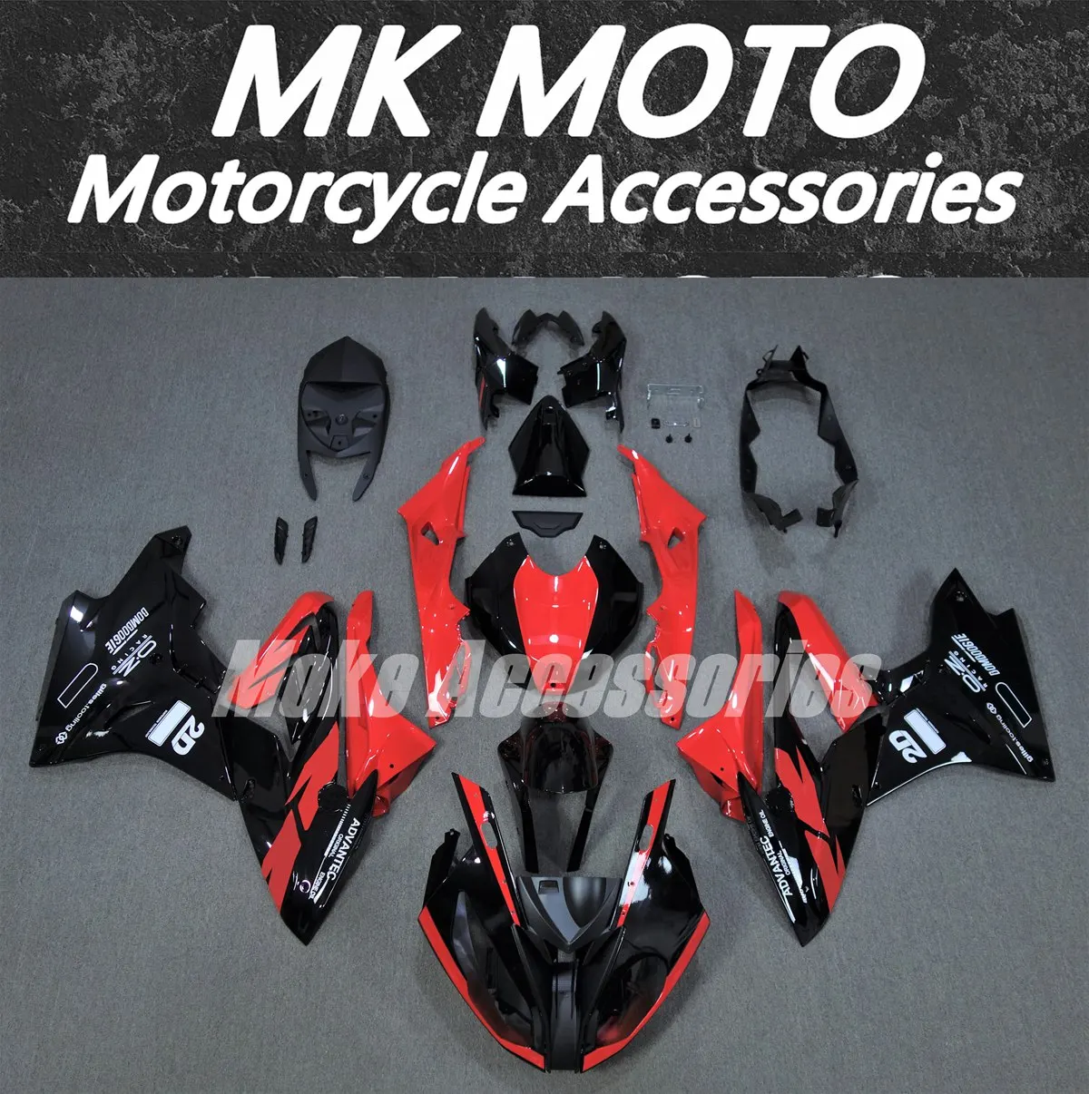 

Moke moto Motorcycle Fairings Kit Fit For S1000rr 2017 2018 Bodywork Set High Quality Injection New Red Black