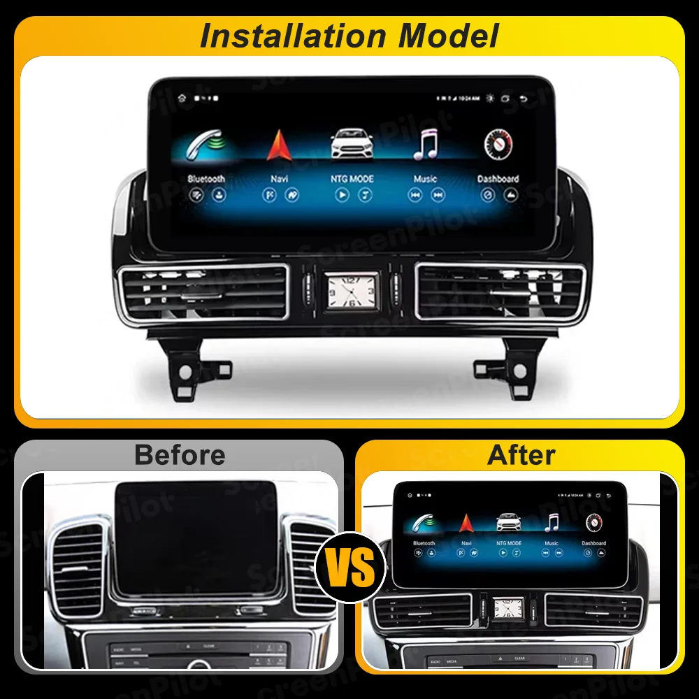 12.3 بوصة أندرويد 15 لمرسيدس بنز ML GL GLE GLS W166 X166 2012-2019 مشغل فيديو الوسائط المتعددة نظام تحديد المواقع والملاحة مرآة الارتباط #5