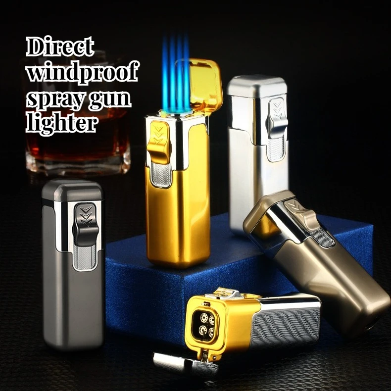 

New Inflatable Windproof Straight Point Lighter Cigar Specific Spray Gun Home Men's Cigarette Accessories Gift