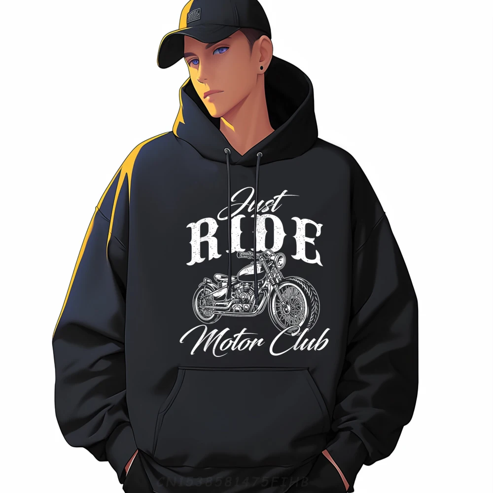 

Just Ride Motor Club Biker Outdoor Long Sleeve Sweatshirt New Year Day O-Neck Female Hoodies Outdoor Hoodies Classic