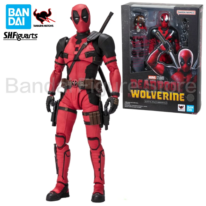 Original In Stock Bandai S.H.Figuarts SHF Deadpool & Wolverine Movie Deadpool Animation Action Figure Toy Gift Model Collection