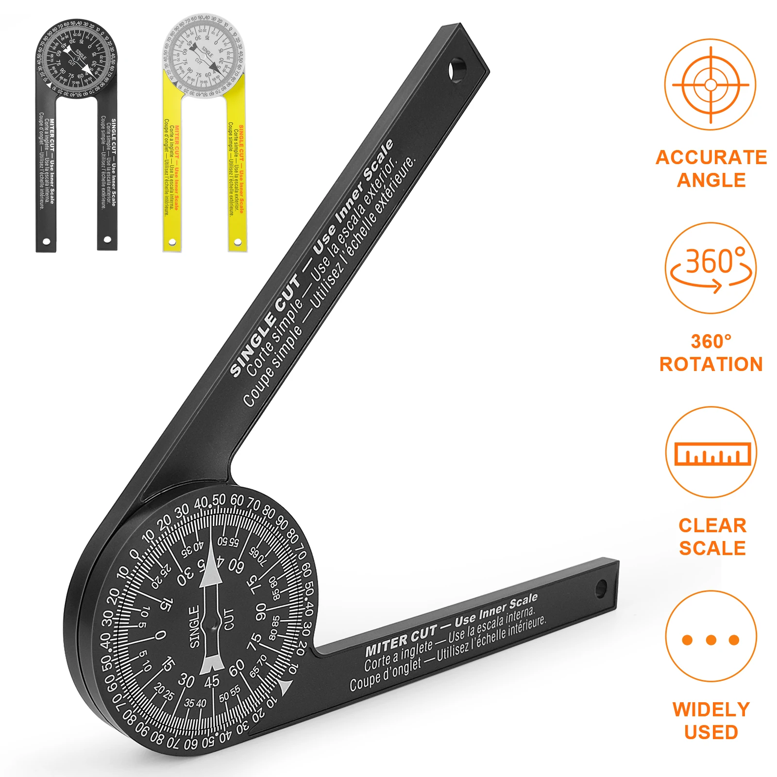 Woodworking Angle Finder Protractor, Miter Saw Level with Measuring Ruler & Pencil for Precision Carpentry & DIY Projects image 6