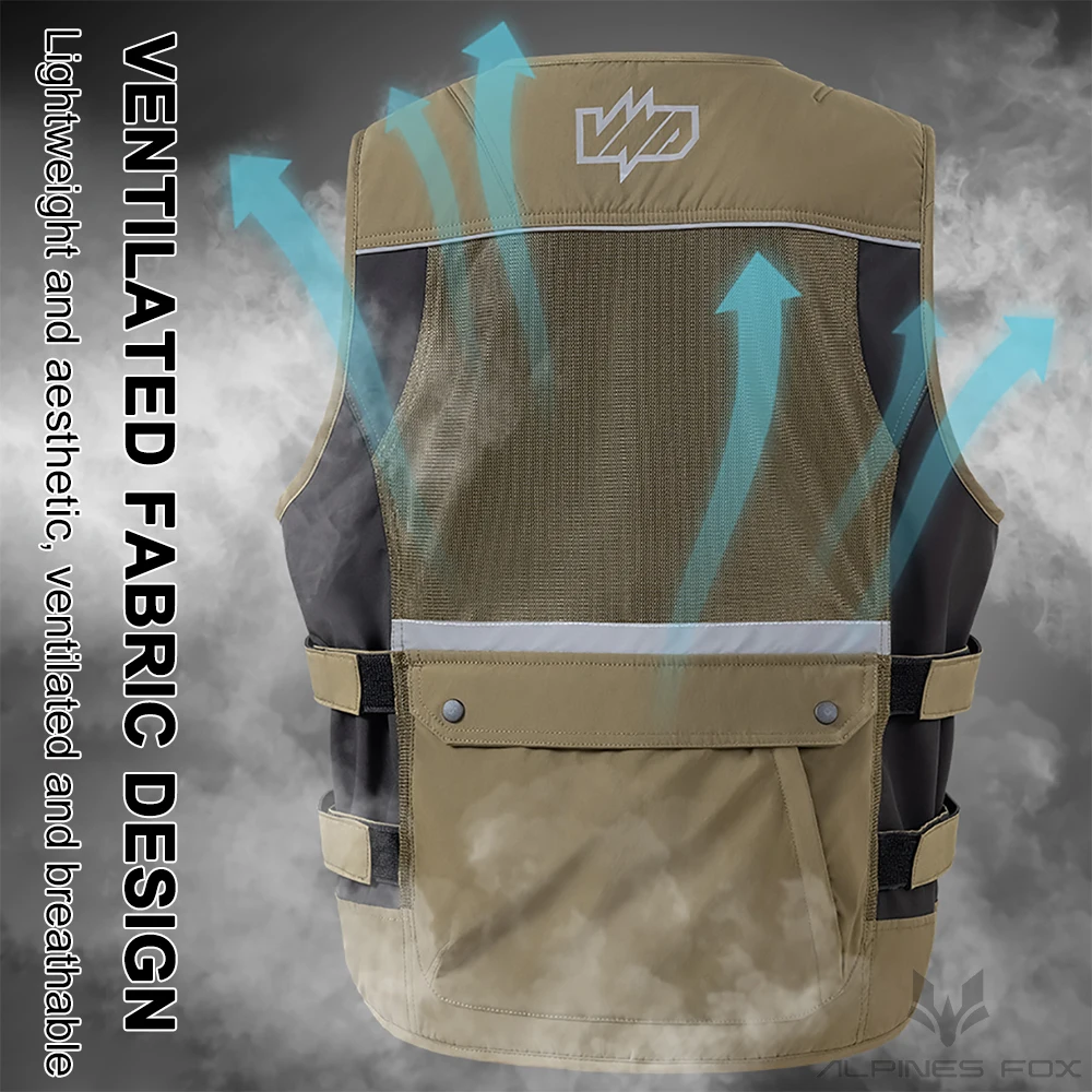 Summer Multi-Pocket Men's Motorcycle Riding Vest With CE Protective Pads Anti Fall Motorbike Touring Reflective Vest Leisure