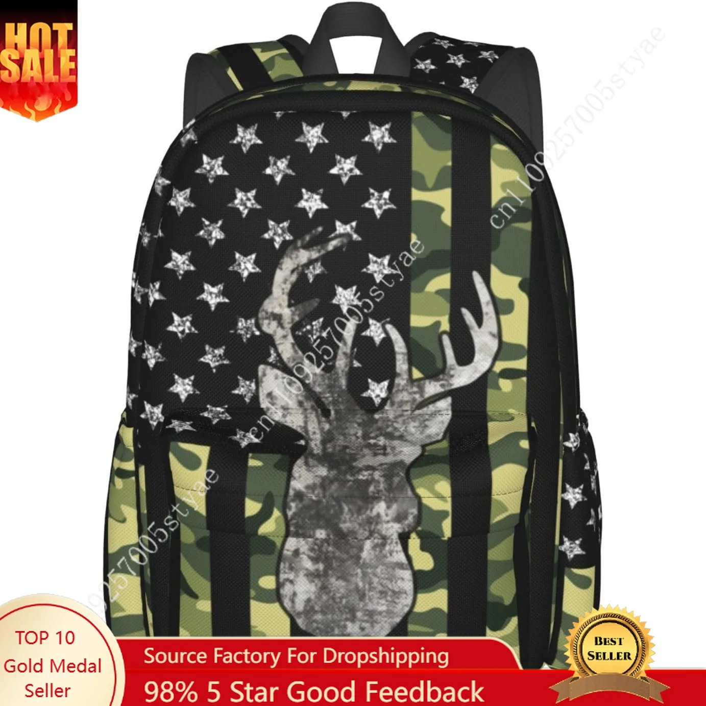 American Flag Bag Mens Womens Backpack Fashion Daypack Large Capacity Knapsack Rucksack Light Shoulder Bags for Travel Outdoor
