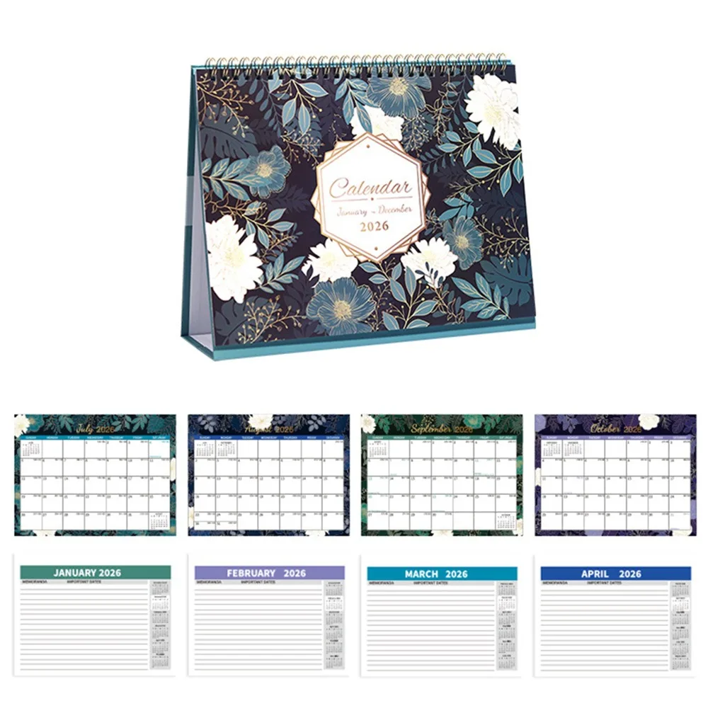 

Creative 2026 Desktop Calendar Portable Daily Schedule Standing Flip Calendar Memo Pad To Do List Time Manegement Organizers
