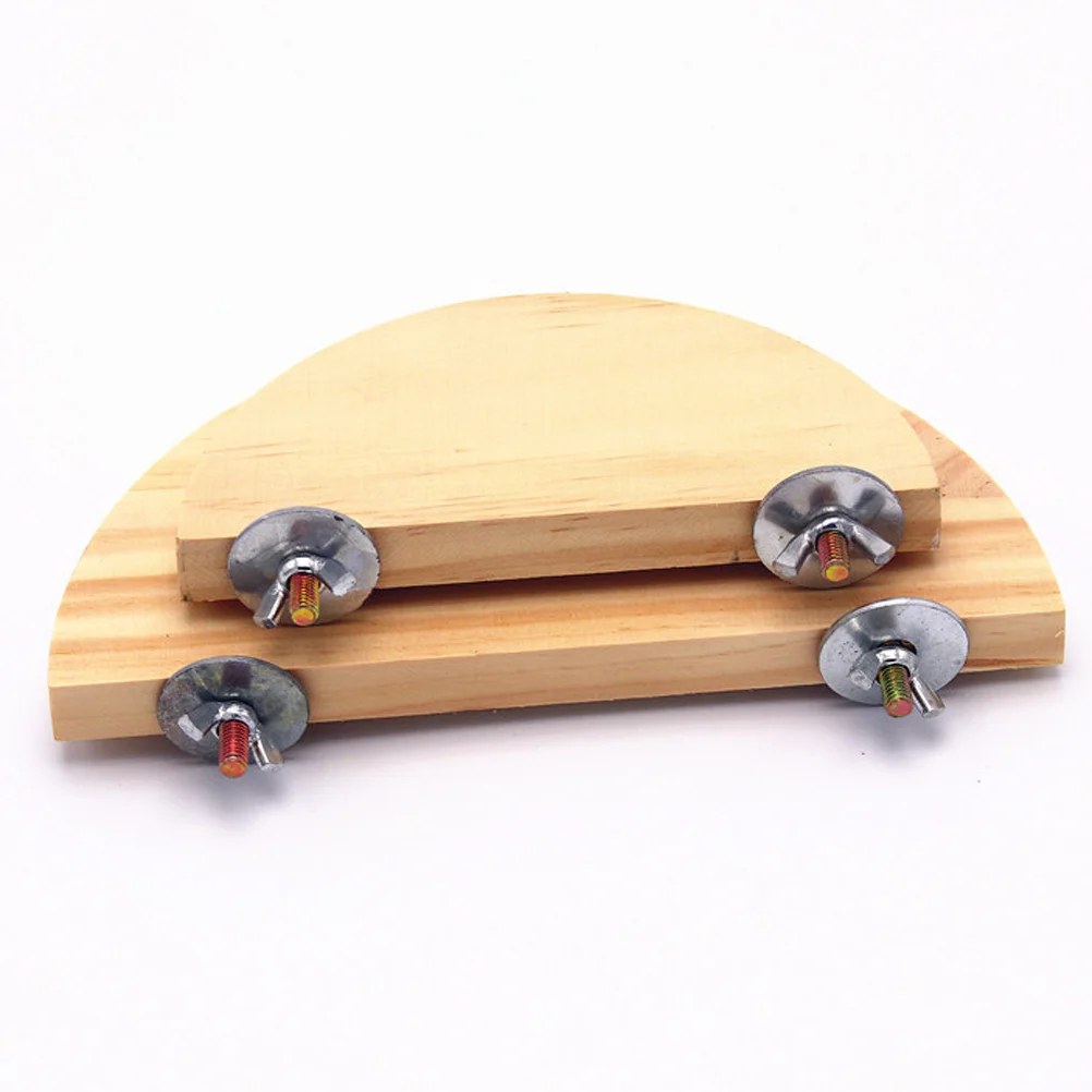 

2Pcs Bird Parrot Wood for Cage Small Animals Semicircle Stands Hamster Platform 15cm Chew Resistant Activity
