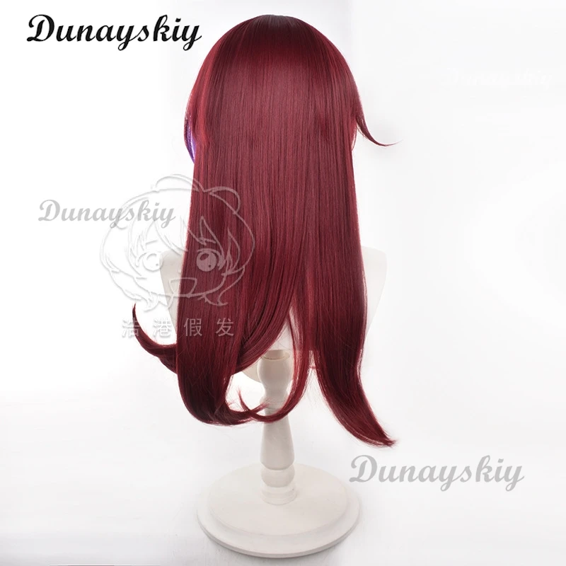 Genshin Impact Chasca Cosplay Wig Red Long Hair Braids Natlan Halloween Party for Women Girls Role Play Accessory Props