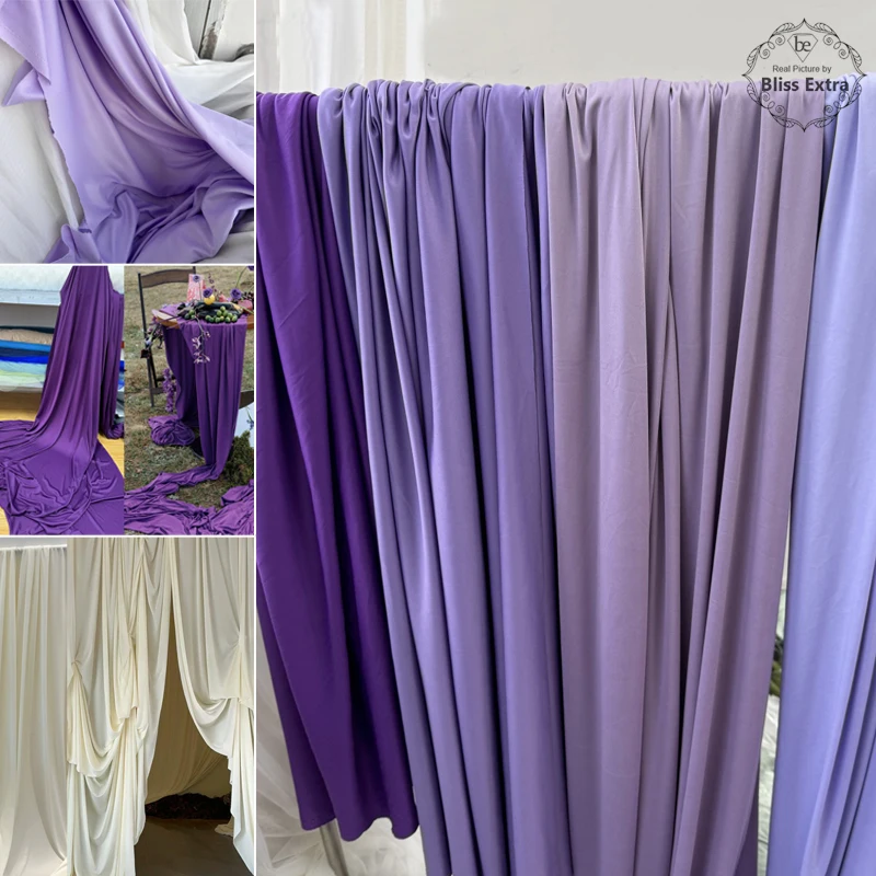 

Широкий 170 см фиолетовый эластичный тканевый фон для украшения свадебной вечеринки, занавеска для одежды, ручная работа, материал для шитья своими руками
