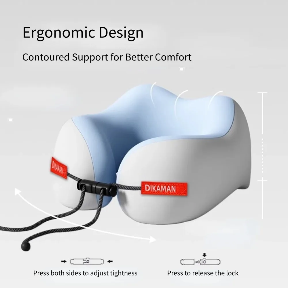 Memory Foam Travel Neck Pillow Portable U-shaped Ergonomic Support Pillow Airplane Car Office Washable Cover with Storage Case