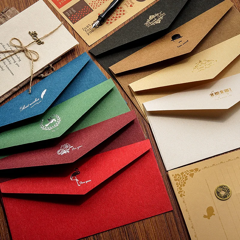 Colorful Kraft Paper Envelopes Assorted 10 Colors Envelopes For Invitations Birthday Graduation Greeting Card