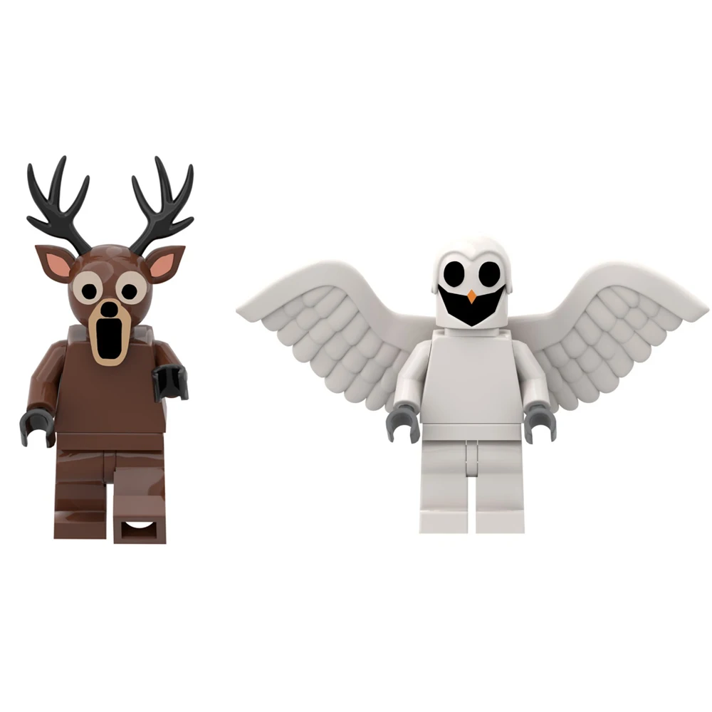 حار جديد 99 ليال في الغابة الغزلان البومة الماعز الوحش اللبنات مجموعة نموذج تجميعها اللبنات لعب الأطفال دمية