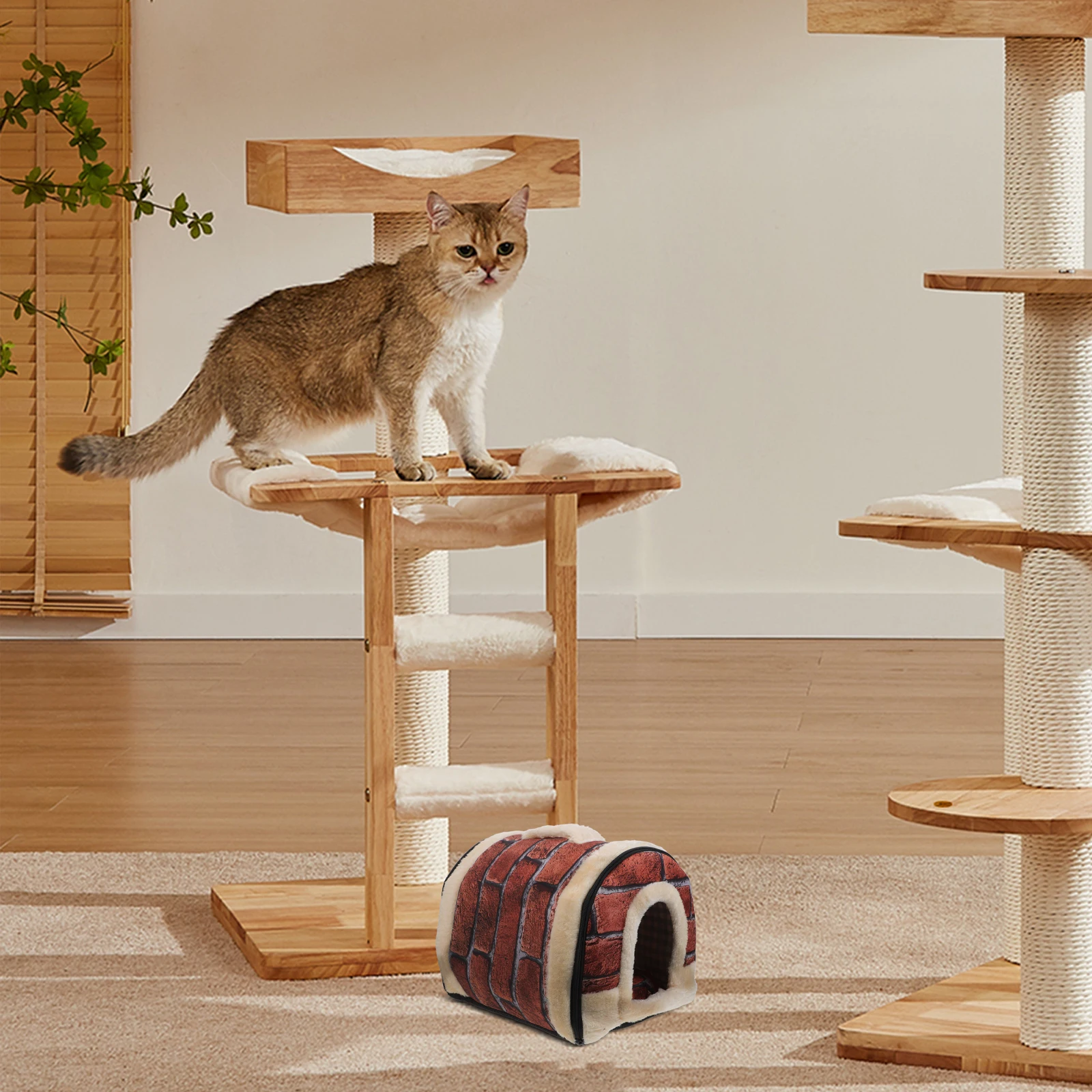 

1pc Retro Cat Nest Mat Soft Pet House Indoor Dog Bed Felt Kennel Comfortable Sleep Nest for Cats Dogs Warm Breathable Detachable