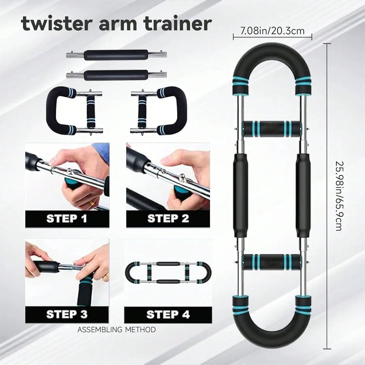 جهاز تمرين الذراع القوي القابل للتعديل بوزن 60-100 رطلًا - قضيب تمرين الربيع للساعد على الصدر ثلاثي الرؤوس، مجموعة أدوات تدريب قوة اللياقة البدنية المنزلية