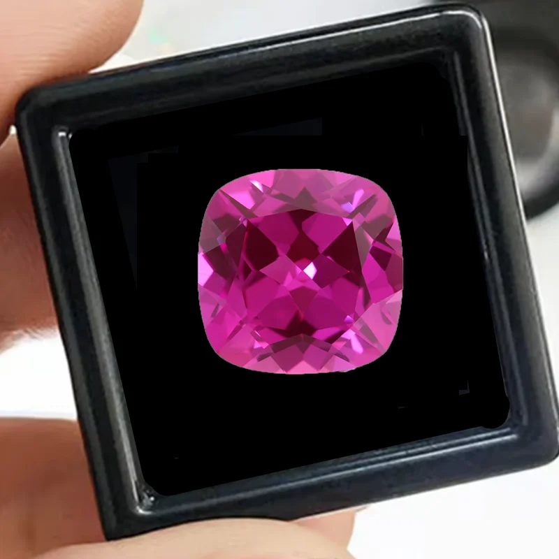 

Pretty Pink Ruby Gem 12x12mm Cushion Cut Pass UV Test Mohs Hardness Gem for Jewelry Making Ring/Collection/Gift Stone