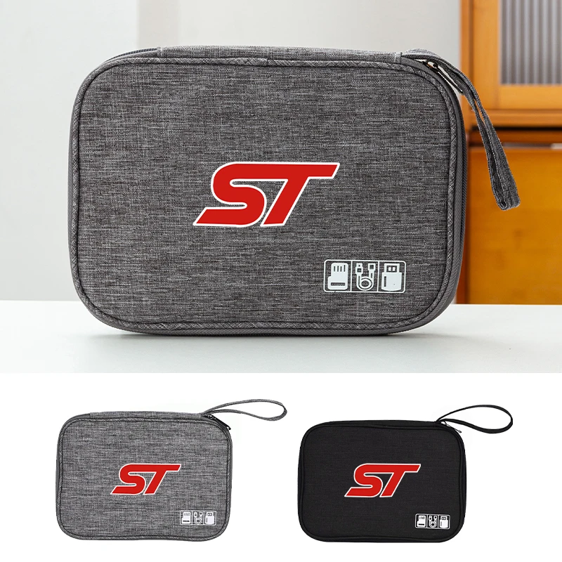 

Car Data Cable Storage Bag Waterproof Travel Organizer Bag USB DataLine Charger For Ford ST Racing Mondeo S-MAX Performance Focu